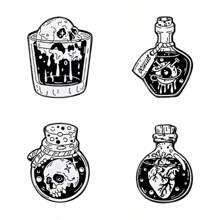 4 szt./8 szt. Punk Style Czaszka, Serce I Butelka Wina Kształt Metalowej Broszki, Ozdoby Koszuli Pin Do Ubrań Torby Urok