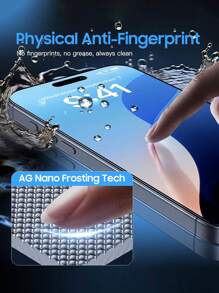 4 Pcs Matte Frosted Tempered Glass Screen Protectors Compatible With IPhone - Full Coverage, Anti-Scratch 9H Hardness, Fingerprint Resistant Gift For Birthday, Family, Friends Phone Screen Protector, Phone Accessories - Clear - View 2