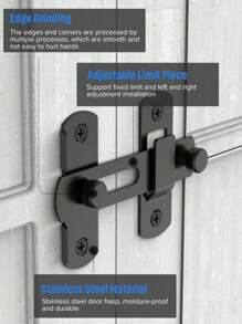 1pc Heavy-Duty Metal Gate Latch, 180° /90°Flip Sliding Bolt, Secure Locking For Pets, Garage, Bathroom & Garden, With Spring Mechanism