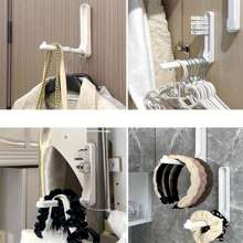 No-Drill Clothes Hanger Organizer, Multi-Functional Folding Wall-Mounted Clothing Storage Rack For Home, Bedroom - One Size - View 3