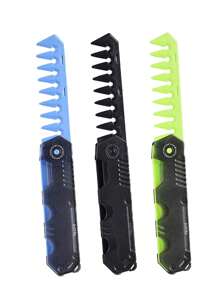 1 pieza Peine plegable para hombres, para cabeza grasa y cabeza ancha, con dientes anchos y textura para modelado, portátil para viajes, con dientes finos para corte de cabello y multifuncional para arreglo de barba