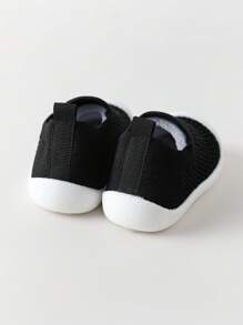 1 Pair Solid Color Design Baby Toddler Shoes, Suitable For Babies Aged 0-3 Years Old, Spring/Summer - Black - View 2
