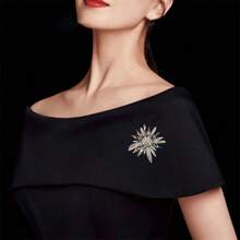 High-End Crystal Mixed Fashion Brooch, Clothing Accessory - Silver - View 6