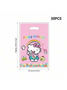 10个装Hello Kitty甜蜜来袭！Hello Kitty陪你度过梦幻生日派对！适合生日派对、节庆庆典、婚礼送礼等场合，实用性强，送礼自用两相宜！Sanrio 10岁生日派对礼袋糖果袋糖果袋Hello Kitty生日派对用品装饰学校用品，开学季 - 彩色 - 查看 4
