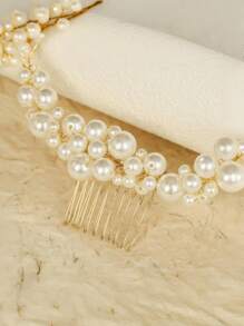 Vintage Faux Pearl Hairpins Fashion Bridal Accessories, Handmade Updo Hair Clips For Wedding Party, Women Valentine's Day Accessories - White - View 3