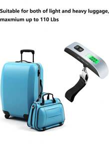 1 pieza Báscula electrónica portátil para equipaje que puede caber en una mochila de mano para medir paquetes de viaje o equipaje. Alta precisión de medición, hasta 50 kg, sin incluir la batería