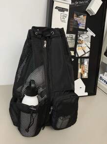 Swimming Bag, Mesh Drawstring Backpack With Wet Pocket, Beach Bag, Gym Workout Gear Bag, Sports Storage Tote, Handbag & Shoulder Bag