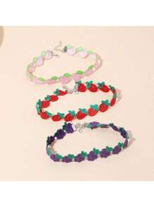 3pcs Minimalist Gothic European-American Style Choker Necklace Set, Short Velvet Necklace Korean Version