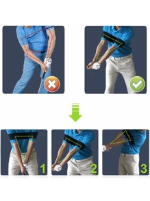 Golf Swing Trainer Arm Band - Suitable For Men And Women, Swing Practice Assist Strap, Elastic Hand Motion Corrector To Improve Your Swing