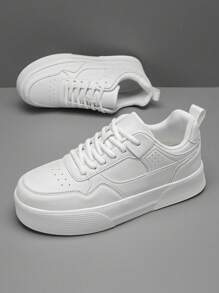 Chaussures de skate casual classiques à tige basse pour hommes avec un patchwork en PU et des lacets à l'avant, polyvalentes et adaptées aux trajets, unisexes, à bout rond, grandes tailles, convient aux adolescents, été, casual, athlétique en extérieur, vacances, voyages, cadeaux de diplôme, tenues d'anniversaire, gym