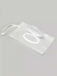 1pc EVA Portable Wet Wipes Bag, Semi-Transparent Travel Tissue Box, Lightweight Outdoor Mask Packaging, Zipper Closure, Family Essentials, White, Sewing Storage