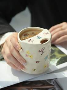 1 件 Ins 风格蝴蝶结陶瓷杯、咖啡/茶杯、适合返校礼物 - 多色 - 查看 11