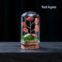 1pc Natural Crystal Wishing Bottle Home Decor Healing Stone Polished Gemstone Lucky Drift Bottle, Birthday Gift - Red Agate - View 8