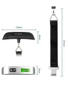 1 pieza Báscula electrónica portátil para equipaje que puede caber en una mochila de mano para medir paquetes de viaje o equipaje. Alta precisión de medición, hasta 50 kg, sin incluir la batería