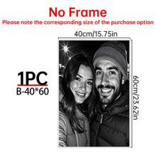 1pc Personalized Frameless Black And White Canvas Print, Custom Couple Photo Wall Art, Fashion Theme, Crafted Family Memories, Ideal For Christmas, Halloween, Easter, Valentine's Day, National Day Decor - 1Pc - View 14
