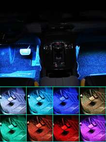 Kfz LED Atmosphärenbeleuchtung Fußraumbeleuchtung Innenraum kabellose Fernbedienung Dekorationsleuchten kabellose farbige Beleuchtung, RGB Mini kabellose selbstklebende LED Innenraum Ambiente Licht Fernbedienung Dekoration Auto Dach Fuß Atmosphäre RGB Unterwasser Aquarium Lampe farbig für Kfz, Raum, Pool (Fernbedienungsstil ist zufällig)