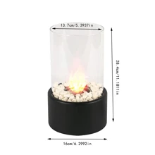 1 件舒适便携式不锈钢室内壁炉 - 带圆形玻璃棒加热器炉氛围灯，营造温暖氛围和放松 - 紧凑、节能、适合家庭或办公室使用，圣诞装饰灯 - 彩色 - 查看 2