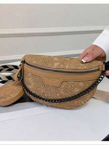 Fashionable Versatile Waist Bag Chest Bag, Unisex, Suitable For All Seasons - Khaki - View 6