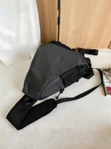 A Men's Sports Shoulder Bag That Is Scratch Resistant, Wear-Resistant, Not Prone To Pilling, Easy To Maintain, With A Large Capacity And Adjustable Shoulder Straps, Making It The First Choice For Travel. Sling Bag - Black - View 2
