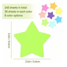 8 Packs Star Shape Sticky Notes 8 Color Bright Colorful Sticky Pad 30 Sheets/Pad Self-Sticky Note Pads,School Supplies,Back To School