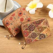 1pc Credit Card Holder, Slim Wallet, Card Case, Casual Style, Dual Zipper Opening, Ultra-Thin Multi-Card Wallet, Suitable For Travel, School And Outdoor Activities, School Wallet | Fashion Coin Purse | Card Holder Wallet - Multicolor - View 1