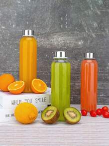 1pc Clear Glass Bottles With Lids 18 Oz And 24 Oz, Reusable Glass Water Bottles With Stainless Steel Cap For Juicing, Refrigerator, 100% Leak Proof, Glass Juice Bottles, Juice Cup, Coffee Cup, Drinking Sports Water Bottle For Fitness, Gym And Outdoor, Suitable For Both Cold And Hot Drinks, Mother's Day And Father's Day Gifts, Family Kitchen Party Office, Boyfriend And Girlfriend Gifts - Multicolor - View 8