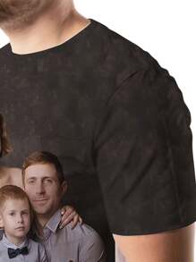 Customized Fashionable 3D T-Shirt, Suitable For Men,  And Family Photos, Casual And Comfortable Top, 100% Polyester, Round Neck Design, Machine Washable Ornamental,Dawg Stylish,Fashion,Hipster,Contracted,Easy Costume,Modest Fashion,Minimal Chic,Casual Custom,Unique,Personalized Ideal Gifts For Him Family,Boyfriend,Friends,Children
