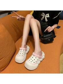 Women's EVA Lightweight Hollow Sandals, Soft & Elastic Color Block Design, Very Suitable For Summer Outings And Casual Fashion - Pink - View 7