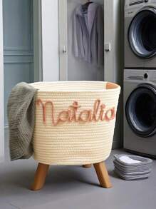 1 pezzo Cestino di immagazzinaggio personalizzato e personalizzato in stile bohémien intrecciato, cesto portabiancheria fatto a mano in corda, organizer per giocattoli e oggetti vari per soggiorno, bagno, cucina, multifunzionale, ornamentale, riutilizzabile, traspirante, raffinato, alla moda, di alta qualità, colorato, moderno, confortevole, morbido, personalizzato, unico, idea regalo ideale per lui, idea regalo ideale per lei, ragazzo, papà, ragazza, mamma, famiglia, amici, tea room, casa, giardino, ufficio, per anniversari, per San Valentino, per la Festa della Mamma, per compleanni, per la Festa del Papà, per la laurea, per matrimoni, per l'inaugurazione della casa, per rinfrescare la casa