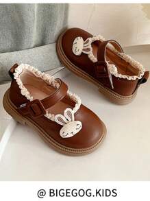 2025春季儿童平底鞋新款女童公主鞋卡通玛丽珍软底婴儿鞋 - 棕色 - 查看 7