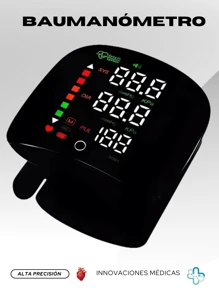 Baumanómetro Monitor Digital de Presión Arterial Sanguínea Pantalla LED Recargable para Detectar Presión Sanguínea  Datos de Memoria con Almacenamiento de Historial Oxímetro Pulsovital Automático Portátil Monitor Inteligente Tensiómetro de Brazo de Muñeca Detección Automática Medición Precisa Frecuencia Cardíaca Aritmico Duradero Compacto Portátil de Brazo Básico para el Hogar Multiusuario con Voz Incluida Innovación Médica - Negro - Ver 2