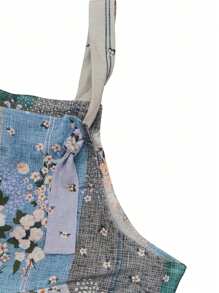 Mono sin mangas de pierna ancha con cuello cuadrado floral, para uso casual en primavera/verano