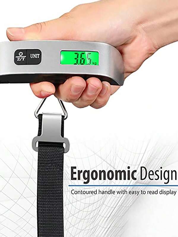 1 pieza Báscula electrónica portátil para equipaje que puede caber en una mochila de mano para medir paquetes de viaje o equipaje. Alta precisión de medición, hasta 50 kg, sin incluir la batería