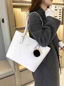 Simple Solid Color Large Capacity Handbag Tote Bag