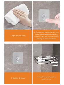 2 件不锈钢角架，金属三脚架，浴室角落储物架，壁挂式厨房角架，安装简便，适用于浴室和厨房 - 彩色 - 查看 6