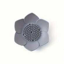Lotus Shape Silicone Soap Dish With Drainage Hole, Scented Soap Tray Suitable For Shower And Bathroom, Battery-Free