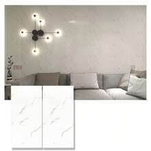 Kit Of 30 3D Marble Adhesive Wallpaper Plates 60*30cm Various Colors - Trắng YY-014 - Xem 2