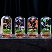 1pc Natural Crystal Wishing Bottle Home Decor Healing Stone Polished Gemstone Lucky Drift Bottle, Birthday Gift - Red Agate - View 1