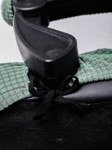 纯色加厚防水网格纹办公室豌豆绿椅套一体式电脑椅套扶手椅套椅子套凳子套弹力椅套一体式套 - 豆綠色 - 查看 6