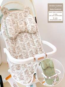 1件婴儿推车软座垫套装透气吸湿双面夏季凉爽多功能适用于婴儿餐椅儿童安全座垫
