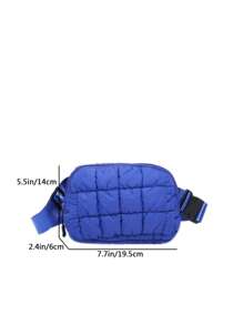 Quilted Fluffy Waist Bag, Fashionable, Ultra Comfortable, Adjustable Crossbody Bag, Suitable For Women, Perfect For Running, Shopping, Hiking And Workout - Royal Blue - View 10