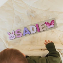 Custom Beech Wood Name Puzzle Board, Easter Gift, Name Puzzle, First Birthday Gift, Personalized Wooden Name Puzzle Board, Unique Name Puzzle, Early Learning Toy For Baby Boy Or Girl, Halloween Thanksgiving Christmas Gift, Baby Name Puzzle,Multi-Functional,Reusable,Ornamental,Exquisite,Stylish,Adorable,Colorful,Cute,Funny,Custom,Personalized,Customized,Unique,Ideal Gifts For Her,Ideal Gifts For Him,For Anniversaries,For Birthdays - Pink Alphabet Puzzle (with Two Patterns) - View 2