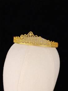 Moroccan Fashionable And Luxurious Women's Crown, Featuring Openwork Carving And Hand-Set Rhinestones. This Elegant Headpiece Is Perfect For Women To Wear At Banquets, Weddings, And Important Festive Occasions. - Multicolor - View 4