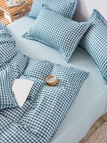 3-Piece Soft Brushed Plaid Duvet Cover Set (1*Duvet Cover + 2*Pillowcases),Comfortable And Skin-Friendly,Suitable For Bedroom, Guest Room, Can Be Given As A Gift