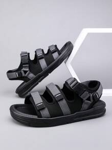 男士防滑凉鞋，新款夏季休闲商务软底厚底沙滩鞋 - 灰色 - 查看 1