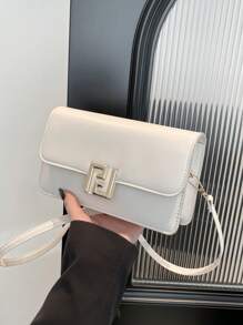 Bolso de hombro retro francés, nueva bolsa cuadrada pequeña de moda casual para mujer, bolsa de hombro y bandolera simple y casual