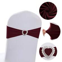30/10/1 Pieces Of Spandex Elastic Chair With Bow Tie For Wedding Reception - Universal Elastic Chair Cover Strap, Buckle Slider Suitable For Decorating Chair Waistband, Birthday Party, Wedding Party, On-Site Chair Backrest Decoration And Fixation For Banquets, Parties, Hotel Events