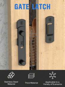 1pc Heavy-Duty Metal Gate Latch, 180° /90°Flip Sliding Bolt, Secure Locking For Pets, Garage, Bathroom & Garden, With Spring Mechanism