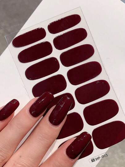 Women's Self-Adhesive Nail Stickers, Multi-Color Options, Waterproof Full Nail Coverage Art Stickers, Nail Stickers, Easy To Use, No Need To Remove Nail Polish, Suitable For Holiday And Party Decoration, Fashionable