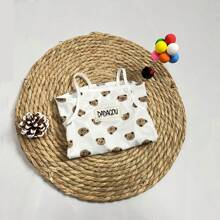 Fashionable Pet Dress, Cute Bear Print Dress, Dog Clothing